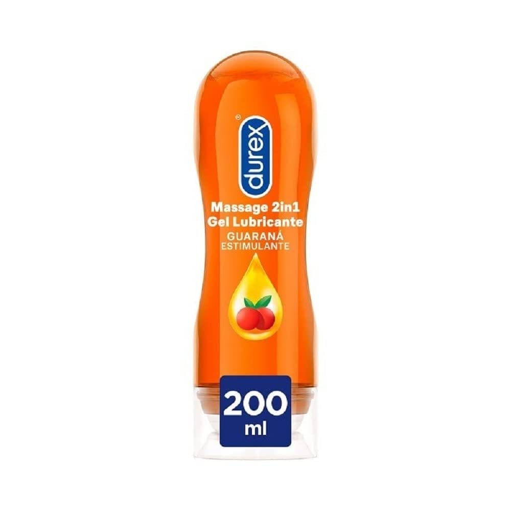 Durex Gel Lubricante Massage 2 en 1 Estimulante Gel de Masaje Erótico y Lubricante Íntimo con Guaraná