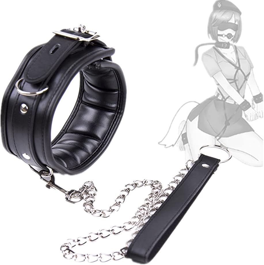 Gargantilla desmontable con correa de cuero, accesorios para fiestas de bondage